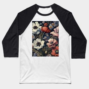 anemone and poppy flower pattern 2 Baseball T-Shirt